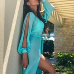 Model Princess - Tyrkysově modrá | dlouhé tyrkysově modré letní plážové šaty na plavky | Beach Swan