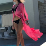 Model Princess - Růžová | dlouhé růžové letní plážové šaty na plavky | Beach Swan